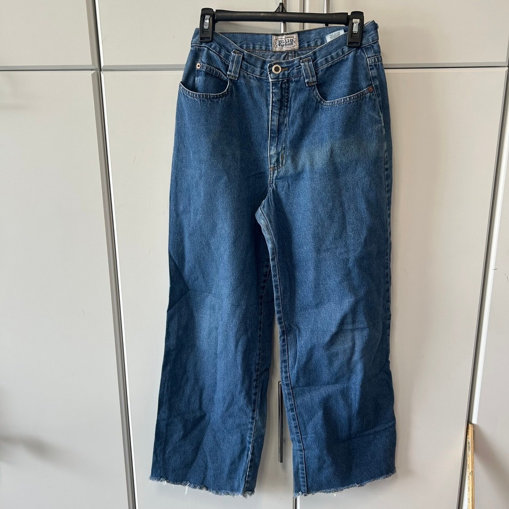 Vintage Blue Asphalt Wide Leg Jeans High Rise‎ Medium Wash Denim USA Made 9